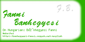 fanni banhegyesi business card